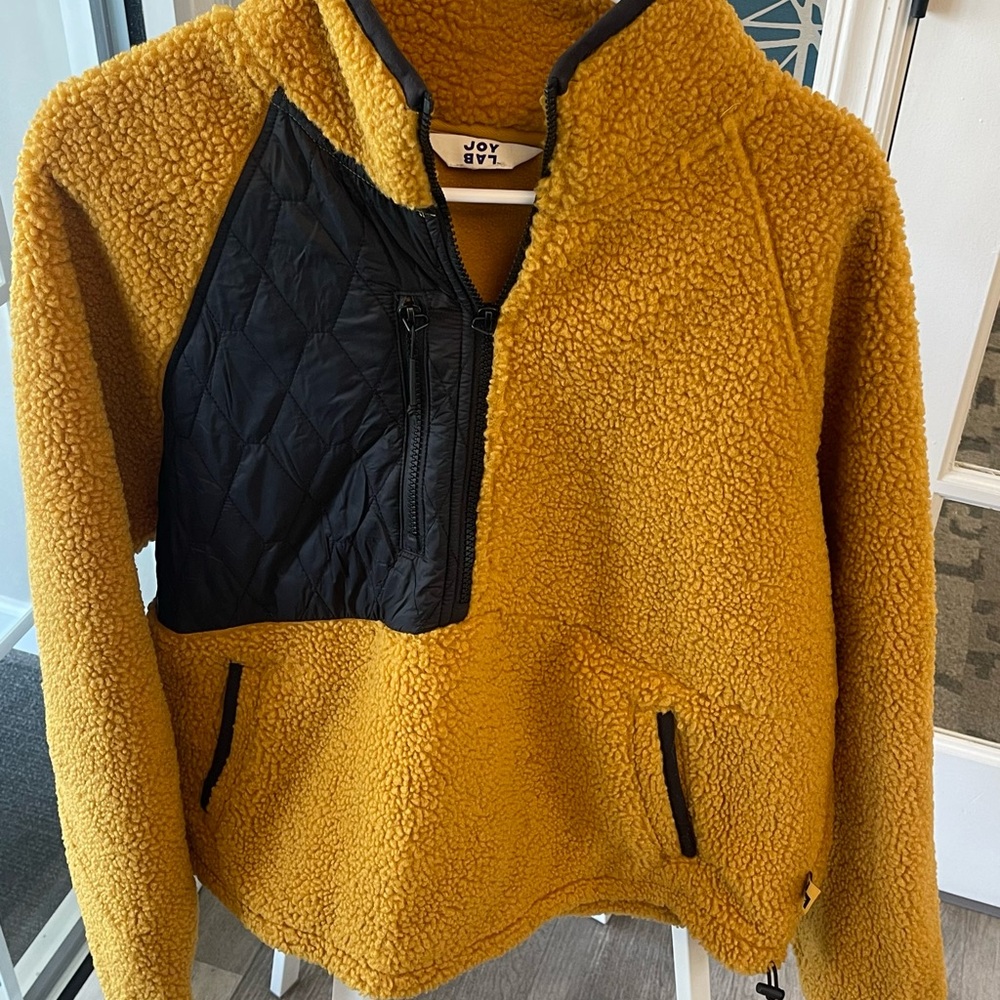 Joy Lab Mustard Yellow Sherpa Jacket
